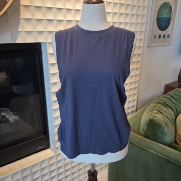 Niyama Sol Tops - Niyama Sol Open Side Tank - New with Tags - 100% Cotton in Denim Gray Blue